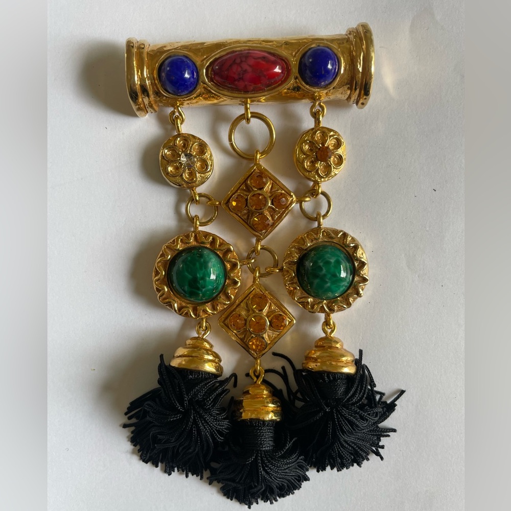 Christian Lacroix (French), plated brooch, circa 1990, vintage, signed